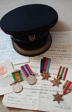 WW2 medals, Major E.S. Ashford Officers, Paperwork, Cap, 1939 -45.