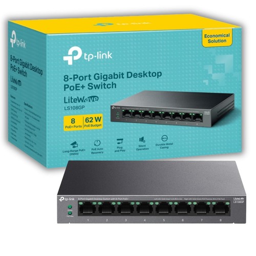 TP-Link 8-Port Gigabit Desktop Switch with 8-Port PoE+, up to 16 Gbps switching