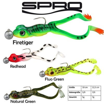 Spro The Frog To Go | 10cm / 12,5cm Frosch Gummifisch Zink montiert Köder 2go