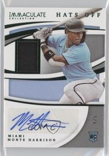 2021 Panini Immaculate Hats Off Green 4/5 Monte Harrison #HO-MH Auto e8i