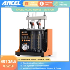 JC200 2-Cylinder Car Injector Cleaner Fuel Spray Nozzle Cleaning Machine 12V Aut