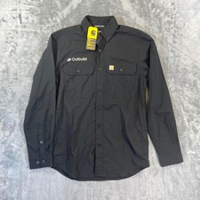 New Carhartt Force Mens Relaxed Fit Lightweight Long Sleeve Shirt Small Black