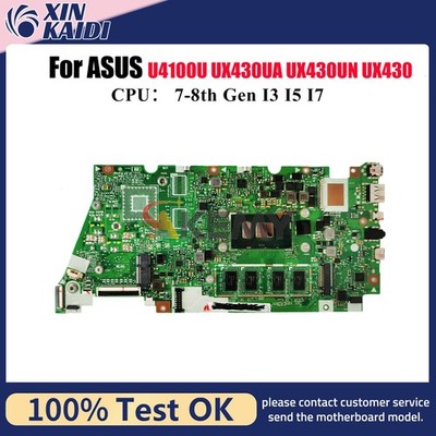 UX430UA Laptop Motherboard For ASUS UX430UQ UX430UN U4100U Mainboard W/CPU