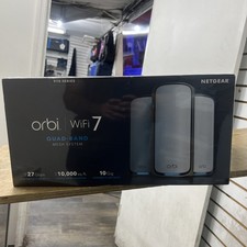NETGEAR Orbi 970 BE27000 27Gbps Quad-Band Mesh Wi-Fi 7 System - White
