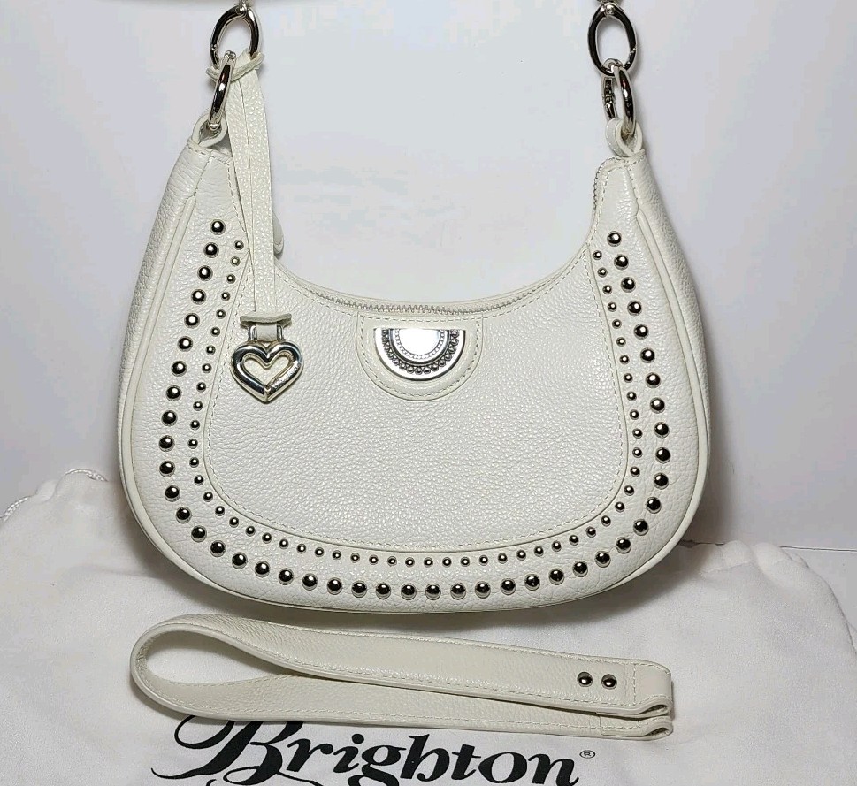 BRIGHTON PRETTY TOUGH JEM WHITE CRESCENT SHAPE STUDDED CROSS  display picture 1
