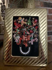 Vintage and Contemporary jewelry art framed Christmas