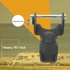 Gooseneck Trailer Hitch Lock w/Key for RV, Heavy Duty Trailers, Livestock Hauler