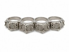 14K White Gold plated Pavé Band Ring w/ 100+...