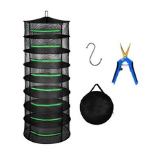Ipower 2Ft 8-Layer Hanging Herb Mesh Rack Foldable Drying Net Zippers Heavy