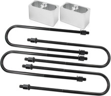 4 Billet Aluminum Rear Blocks Leveling Lift Kit With 15.5 U-bolts Ford F-250