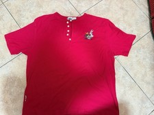 Vintage Looney Tunes Warner Bros. Red Ribbed Henley Top with Classic Logo