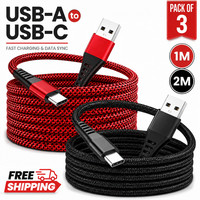 HeavyDuty USB to Type C Charging Cable Fast Phone Charger Long 25cm 1m 2m 3m UK