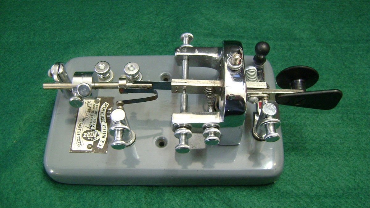 CODICE MORSE CW Telegrafo Acciaio Inossidabile K 4 Mano Chiave Onde