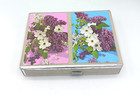 Vtg Congress Lilac Floral Playing Cards Double Deck Cel-U-Tone Finish  — photo 8