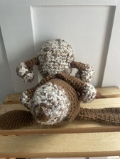 Cute Doggy crochet Plush amigurumi brown and white with fun speckles handmade 9  