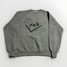 Vintage 90s Jerzees USA Sweatshirt Myrtle Beach Sailboat Gray L