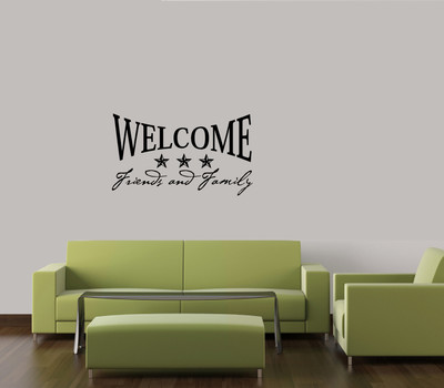 WELCOME FRIENDS & FAMILY VINYL LETTERING WALL ART VINYL DECOR HOME ...