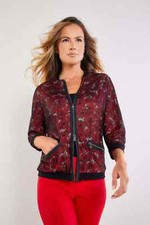 Anatomie Petal poppy floral pleated bomber jacket Ladies XS small medium NWT