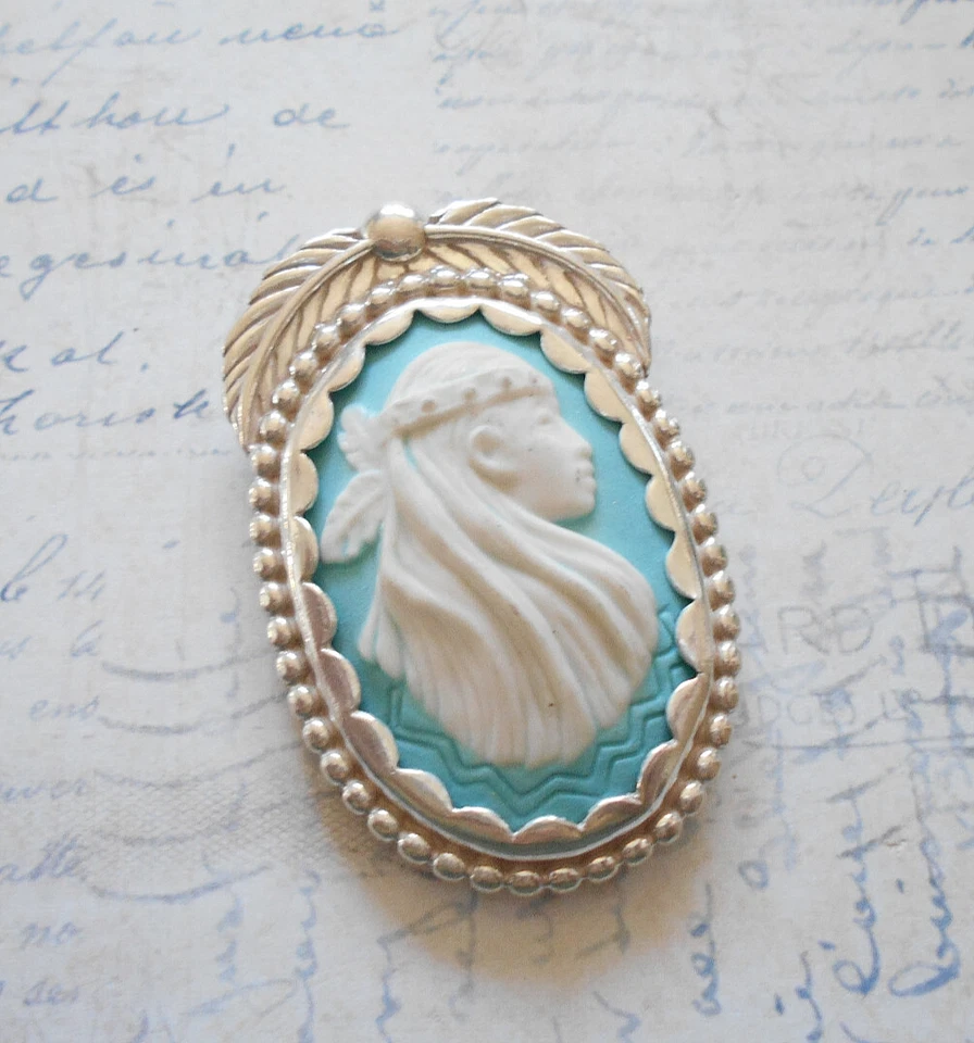 Broche colgante camafeo de plata de ley oxidada Carolyn Pollack A59-1H Foto 2 de 4