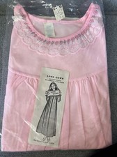 Vintage Kmart Warm Nightwear Pink Pajamas Nightgown Size Small Womens NOS W/lace