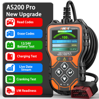 ANCEL AS200 Pro  2 In 1  OBD2 Scanner Read Codes Battery Test Check Engine Light