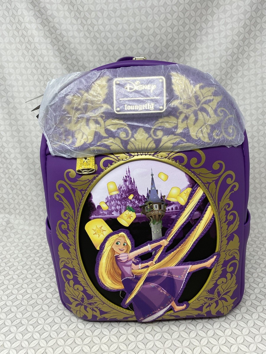 Loungefly Disney Tangled Rapunzel Purple and Gold Lantern Mini Backpack Tangled Rapunzel Exclusive Lanterns Quilted Mini Backpack  main image 2