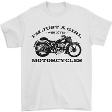 A Girl Who Loves Motorcycles Biker Mens T-Shirt 100 Cotton
