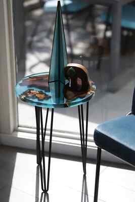 Clear Blue Epoxy Round Table For Modern Furniture On Cyber Monday