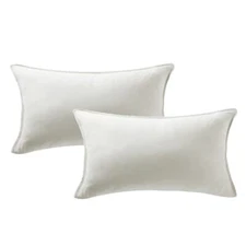  2 Packs Premium Faux Suede Decorative Throw Pillow 12" x 20" , set of 2 Ivory