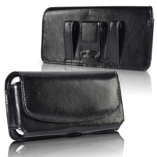 Étui de poche horizontal pour téléphones portables transportant cuir PU avec étui clip de ceinture - Photo 1/5
