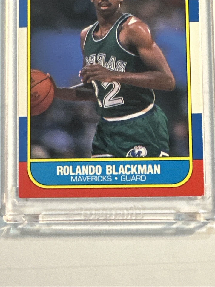 Tarjeta de novato Rolando Blackman 1986 Fleer #11 Dallas Mavericks 100 % auténtica Foto 4 de 4