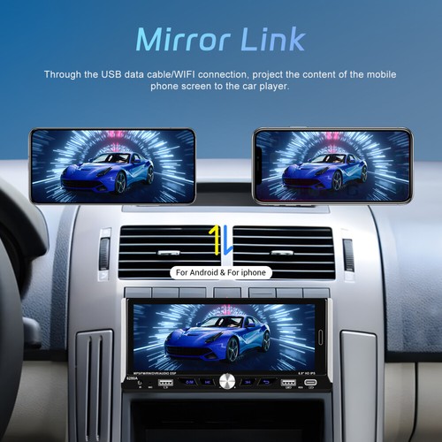 6.9 Zoll Autoradio 1 Din Apple Carplay Android 13 2G+64G GPS Navi WIFI RDS +Kam - Bild 7 von 24