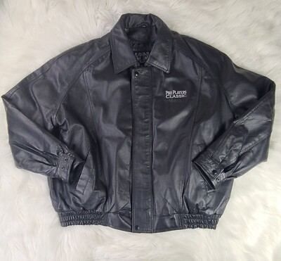 LEATHER GALLERY MENS LEATHER JACKET (PRO PLAYER CLASSIC) BLACK (3XL)