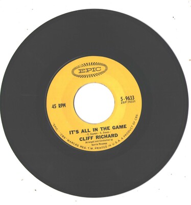CLIFF RICHARD--7'-45--(IT'S ALL IN THE GAME)--EX | eBay