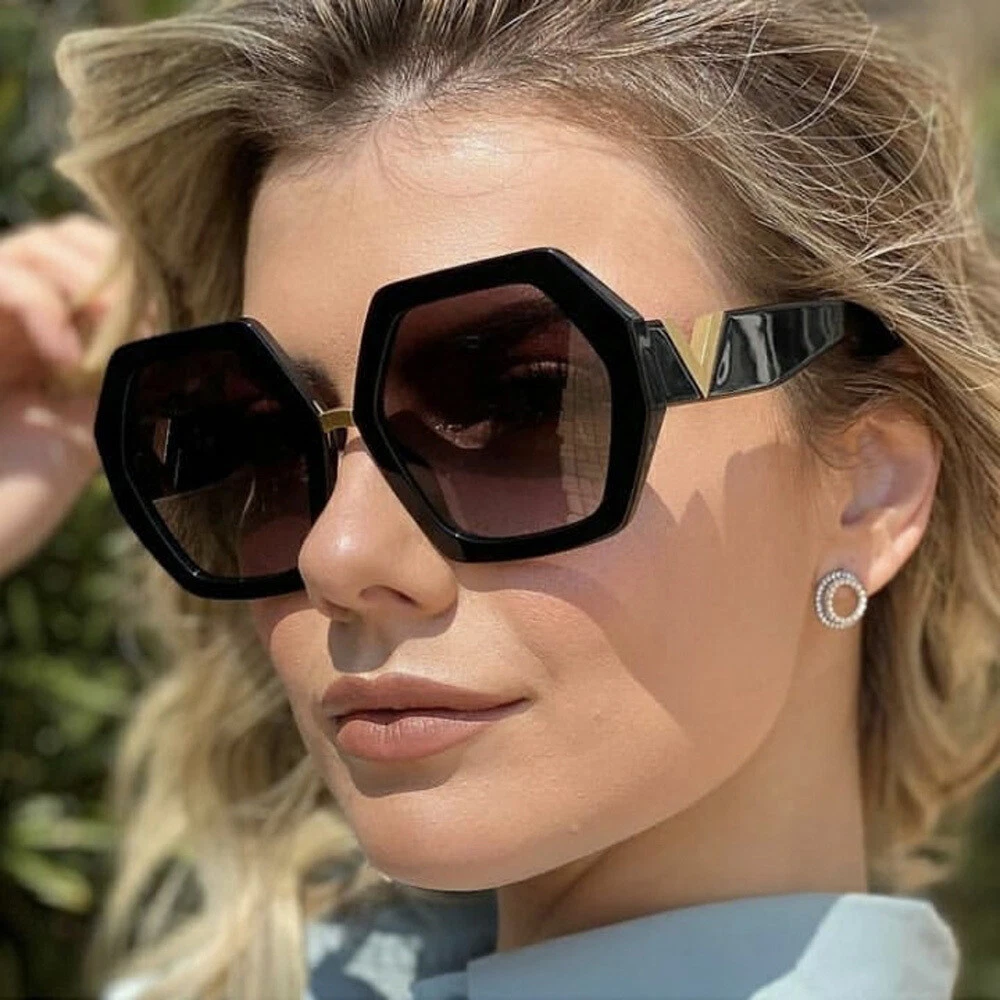 Women Vintage Oversize Polygo Sunglasses 2022 Fashion Outdoor