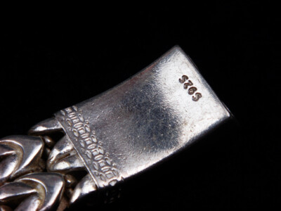 Vintage Silver Crafted Bracelet w/ Tiger Wealth Theme 3.9oz