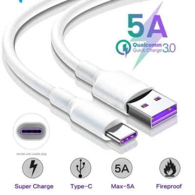 SUPER CHARGE USB-C to USB-C Cable Fast Charger Type C to Type C Charging Cord Rapid Charger