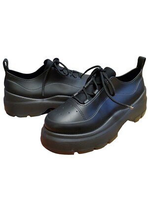 Melissa Funky Platform Sneaker Black Rubber Womens US 10 Chunky Lace Up  Shoe