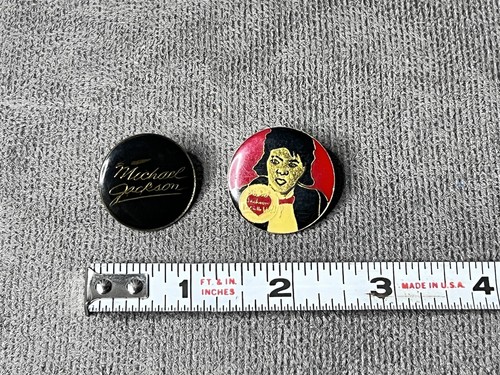 Michael Jackson Emaille Anstecknadel Hut Pin Lot Konvolut 1" schwarz rot 80er Vintage - Bild 5 von 5