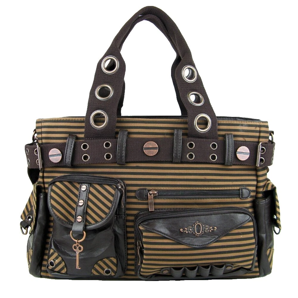 Steampunk Listrado Bolsas Femininas
