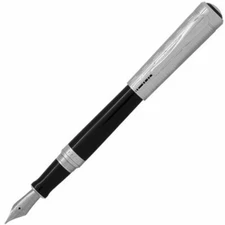 5280 Aspen Rhodium and Black Fine Fountain Pen