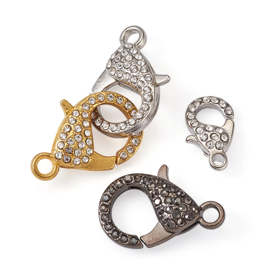 6pcs Lanyard Snap Hook Clips Rhinestone Lobster Claw Clasps for Jewelry Making - Image 3 of 4