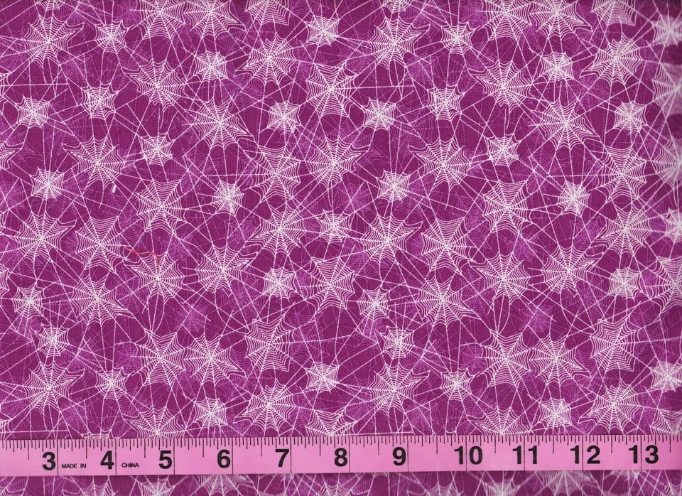 BTY Riley Blake SPIDERWEBS on Purple Print 100% Cotton Quilt Fabric by Yard - Image 2 of 2