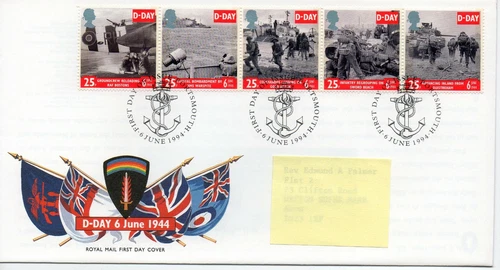 GB - FIRST DAY COVER - FDC - Commems -1994- D Day - pmk Portsmouth