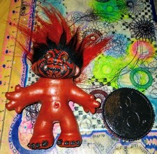 Custom Troll OOAK 6" doll Red Black hair Halloween Monster Darth Maul Star Wars