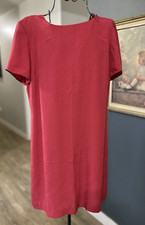 Talbots Vintage Petite Pink 100% Silk Sheath Dress  Zip