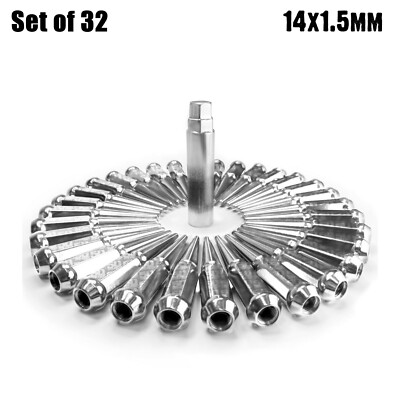 (32) Chrome Steel Spike Lug Nuts 14x1.5 fit Chevy 2500 3500 3/4 1 Ton Truck 8CH3