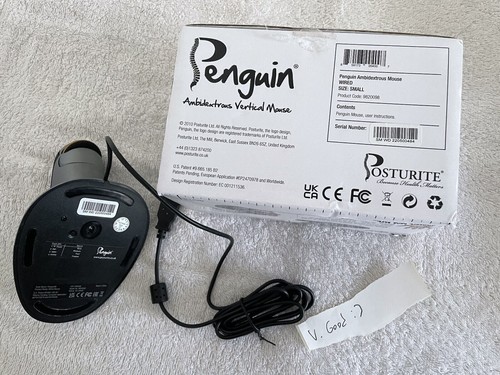 Posturite Pinguin USB Verkabelt Beidhändigkeit Ergonomische Maus Vertikal S PC - Bild 2 von 12