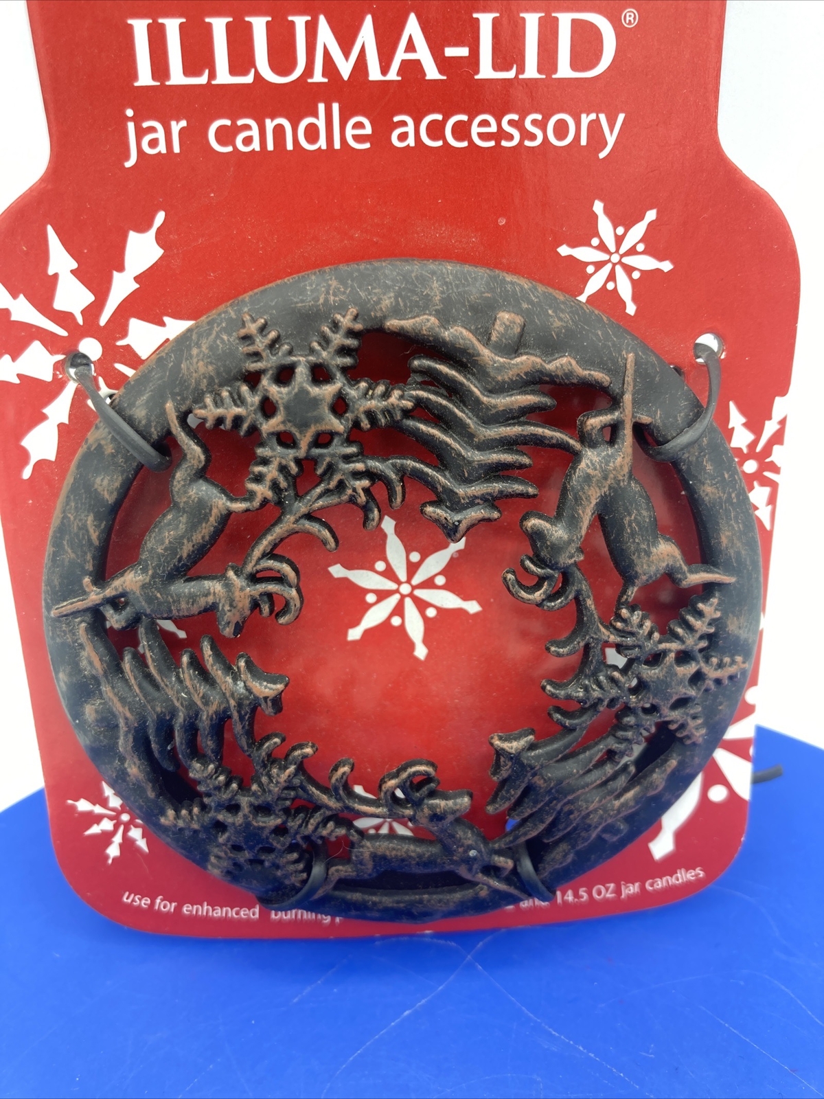 Yankee Candle Illuma Lid Reindeer Forest Trees Snowflake Flat Style
