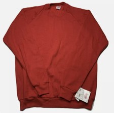 Vintage 80s 90s Jerzees Adult XL Blank Deadstock Crewneck Sweatshirt Red USA -B